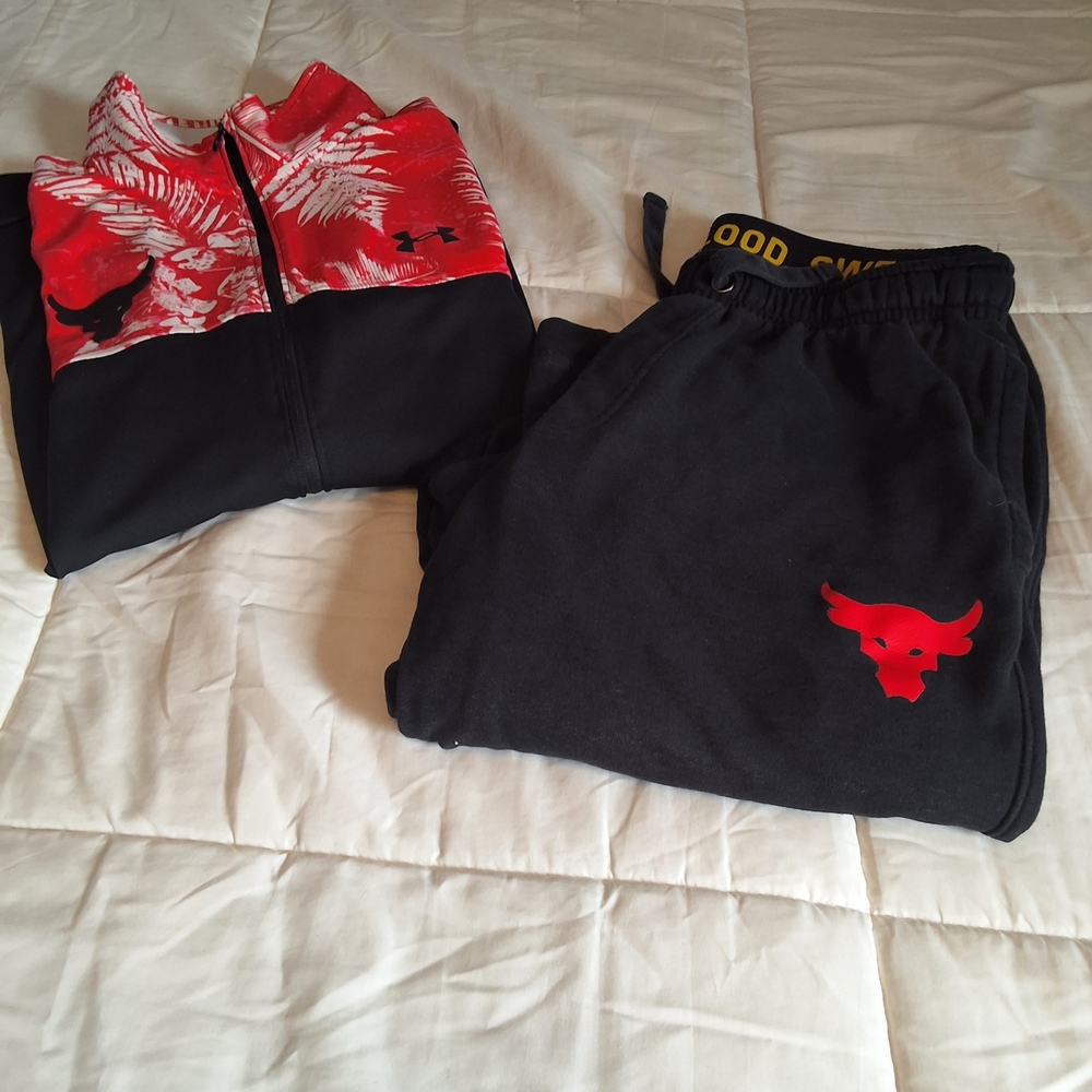 Under Armour Mens' Black & Red Athletic Joggers